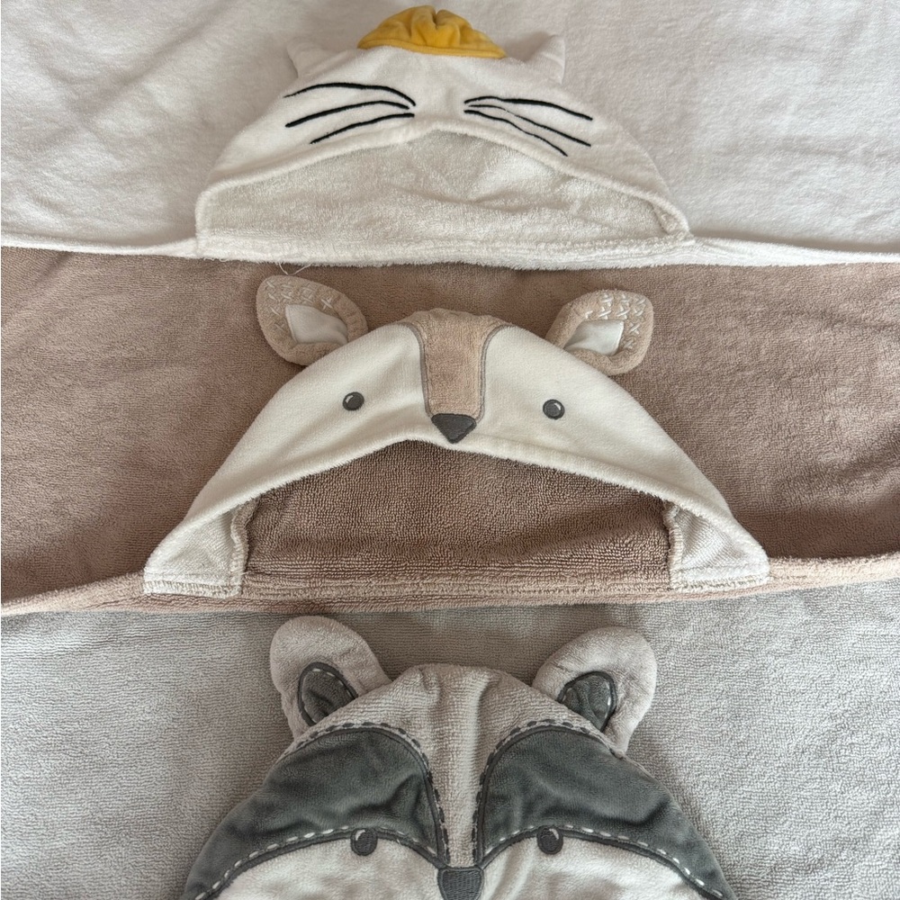 Pottery barn Baby bath Animal Hooded Towels
